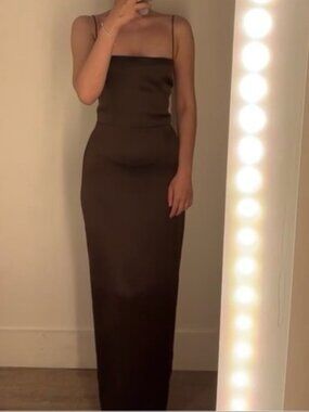 NWT Reformation Frankie Silk Dress Black